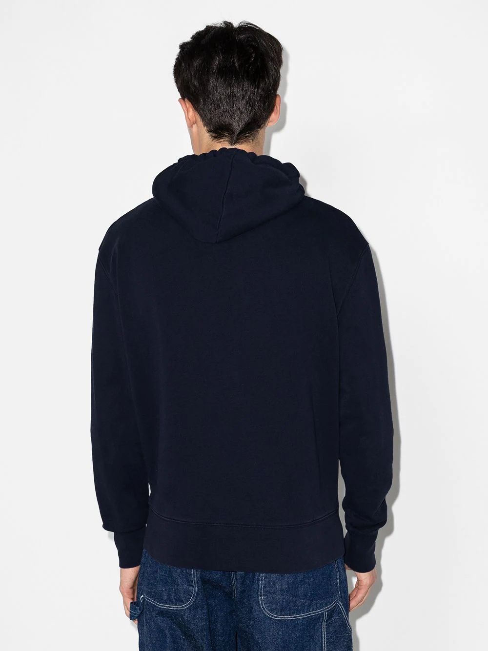 fox-patch cotton hoodie - 3