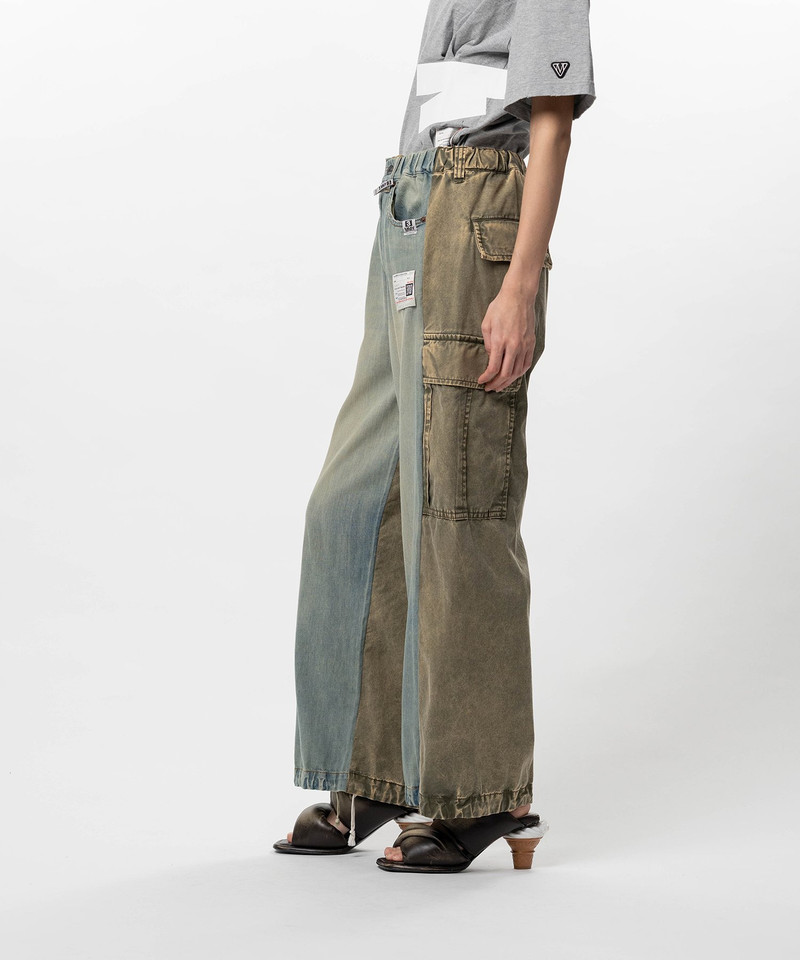 Front Back Combined Denim Pants 7