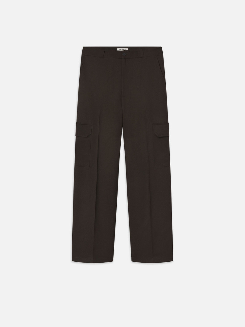 Wool Cargo Pant Trousers in Dark Taupe 1