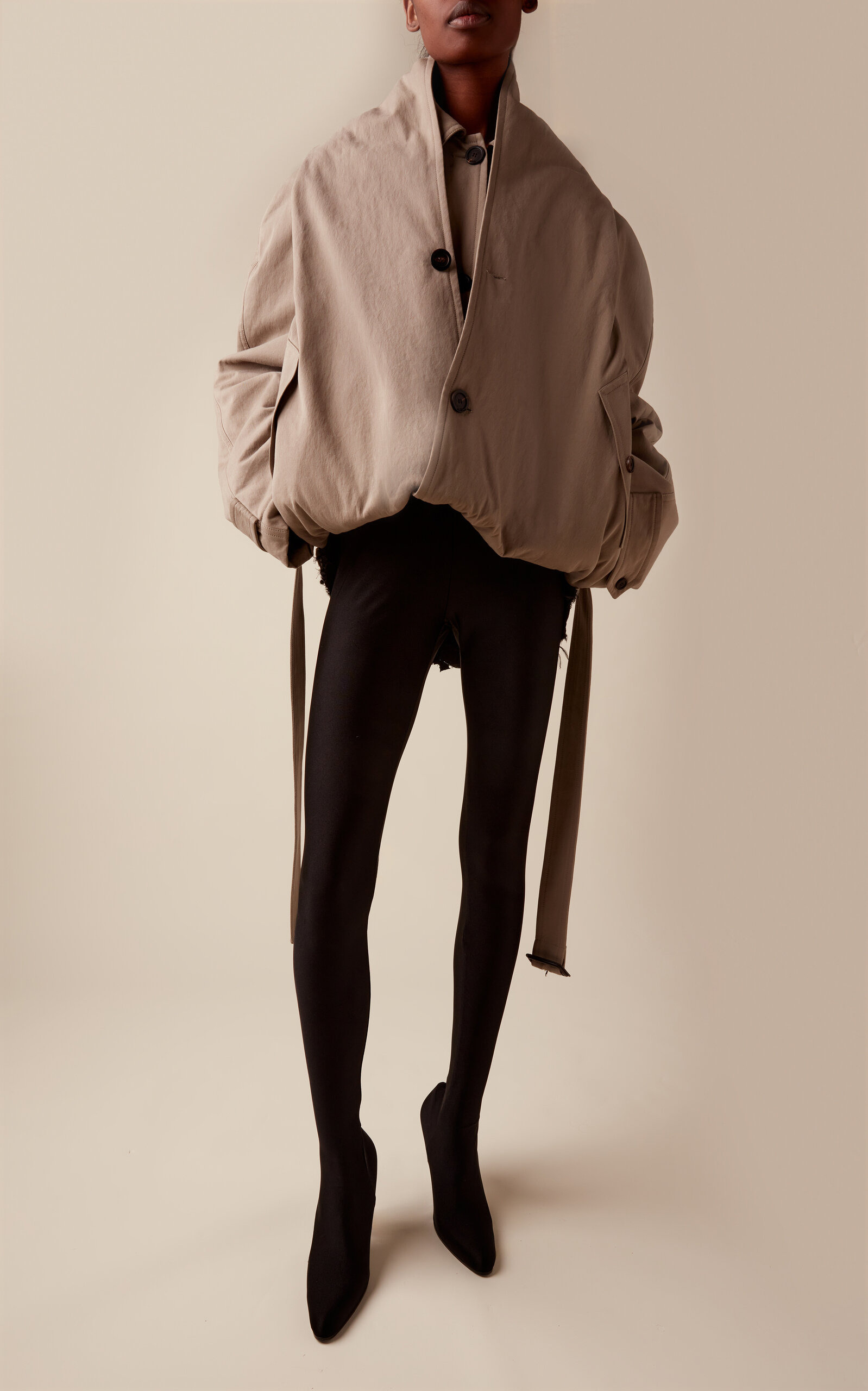 Hooded Cotton-Twill Trench Coat neutral - 2