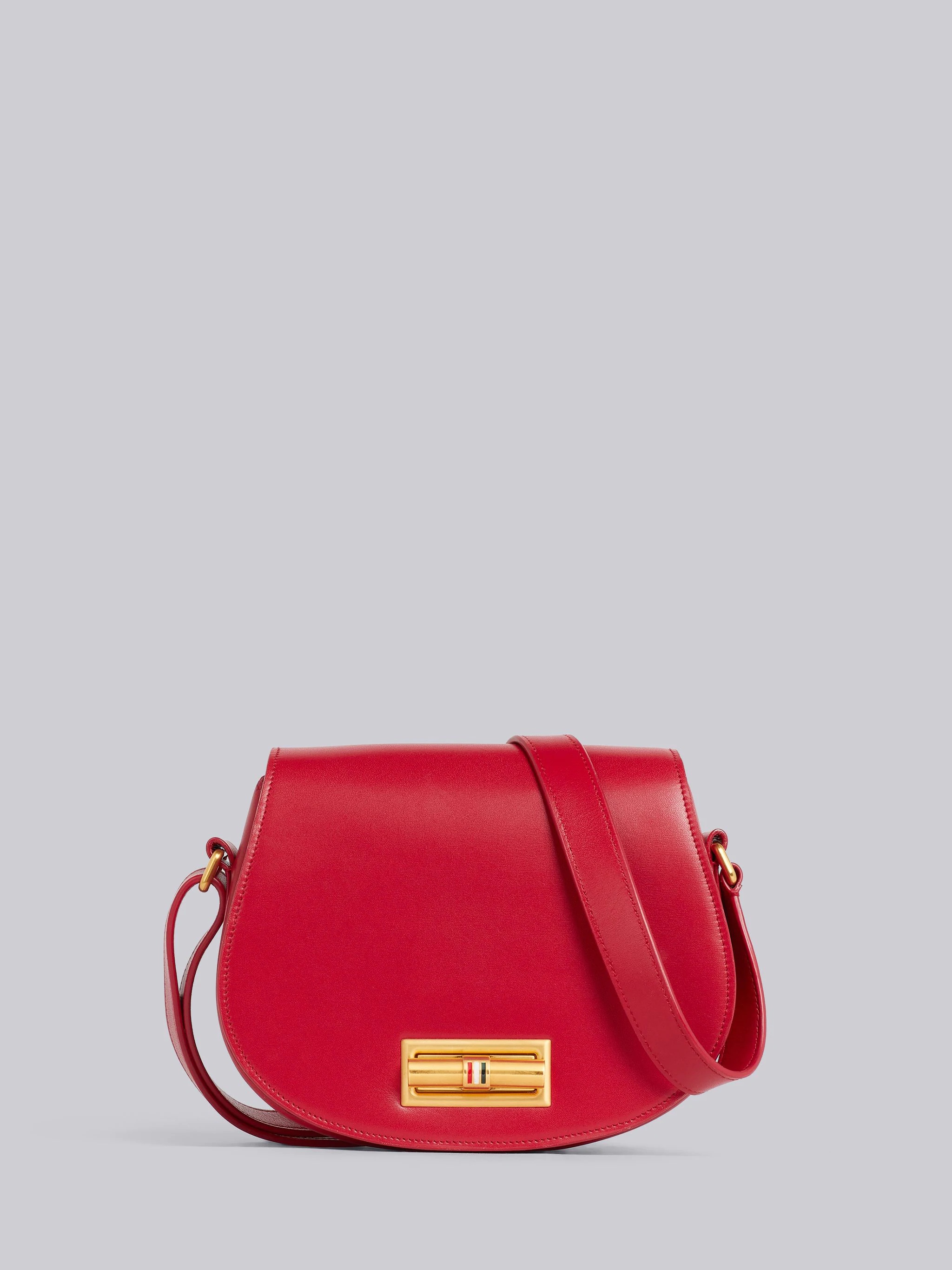 Red Box Calfskin Enamel Lock Small Shoulder Bag - 1