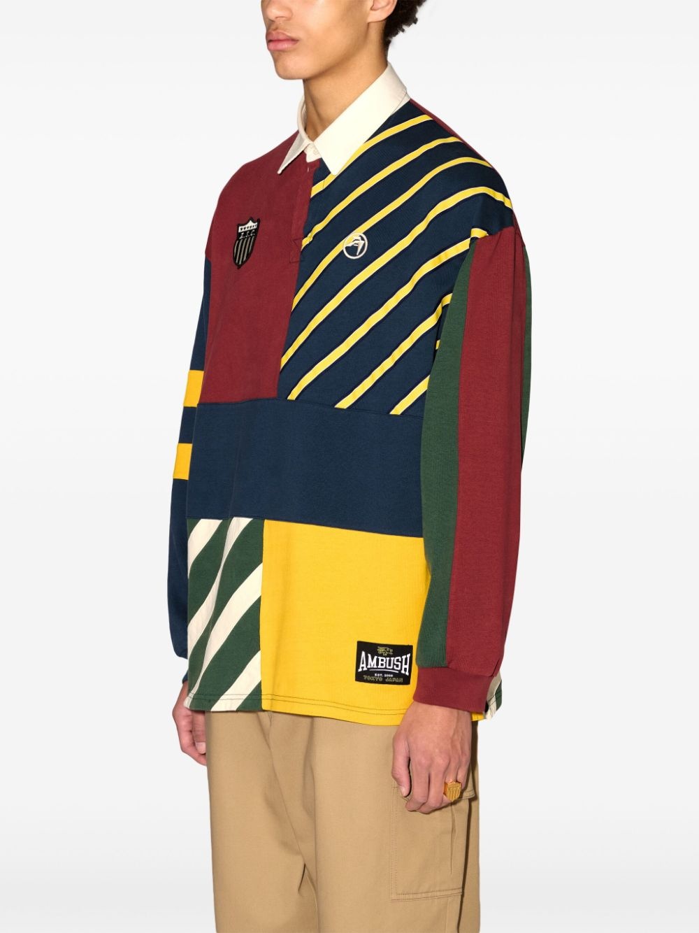 patchwork polo shirt - 4