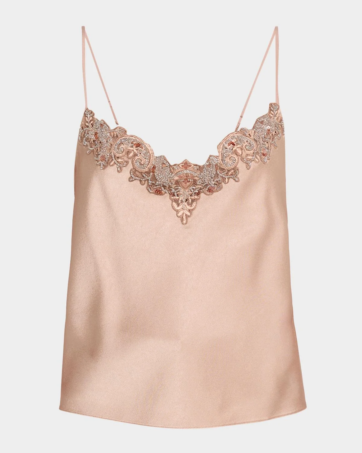 Lace-Accented Silk Top - 1