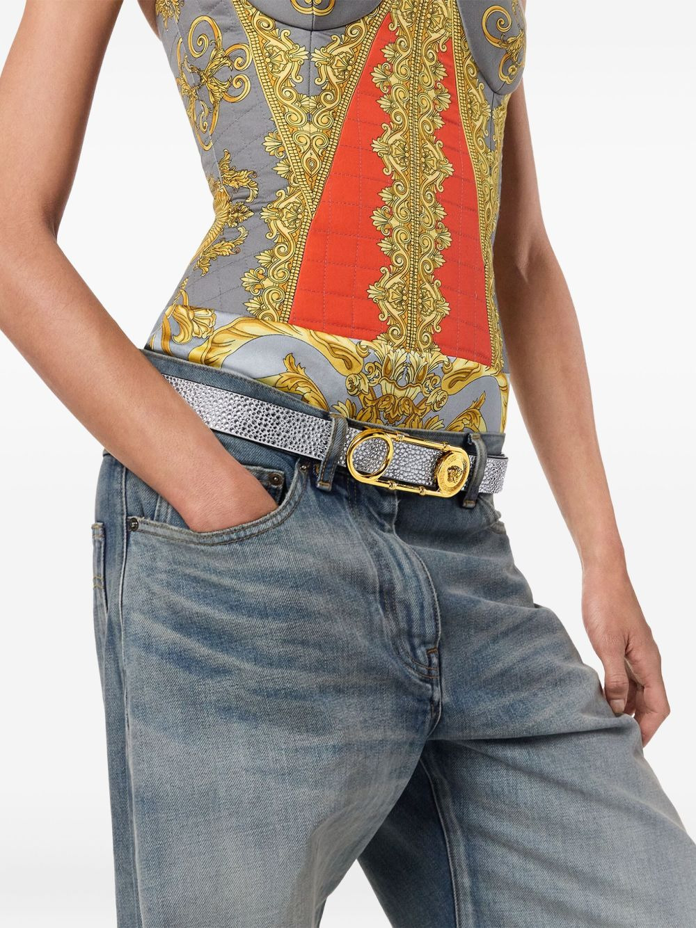 Medusa-head leather belt - 3
