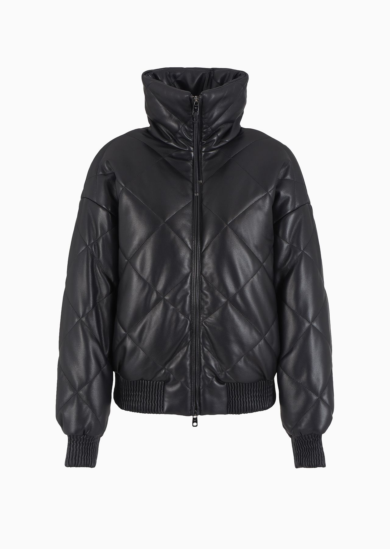 Leather-look, quilted full-zip blouson - 1