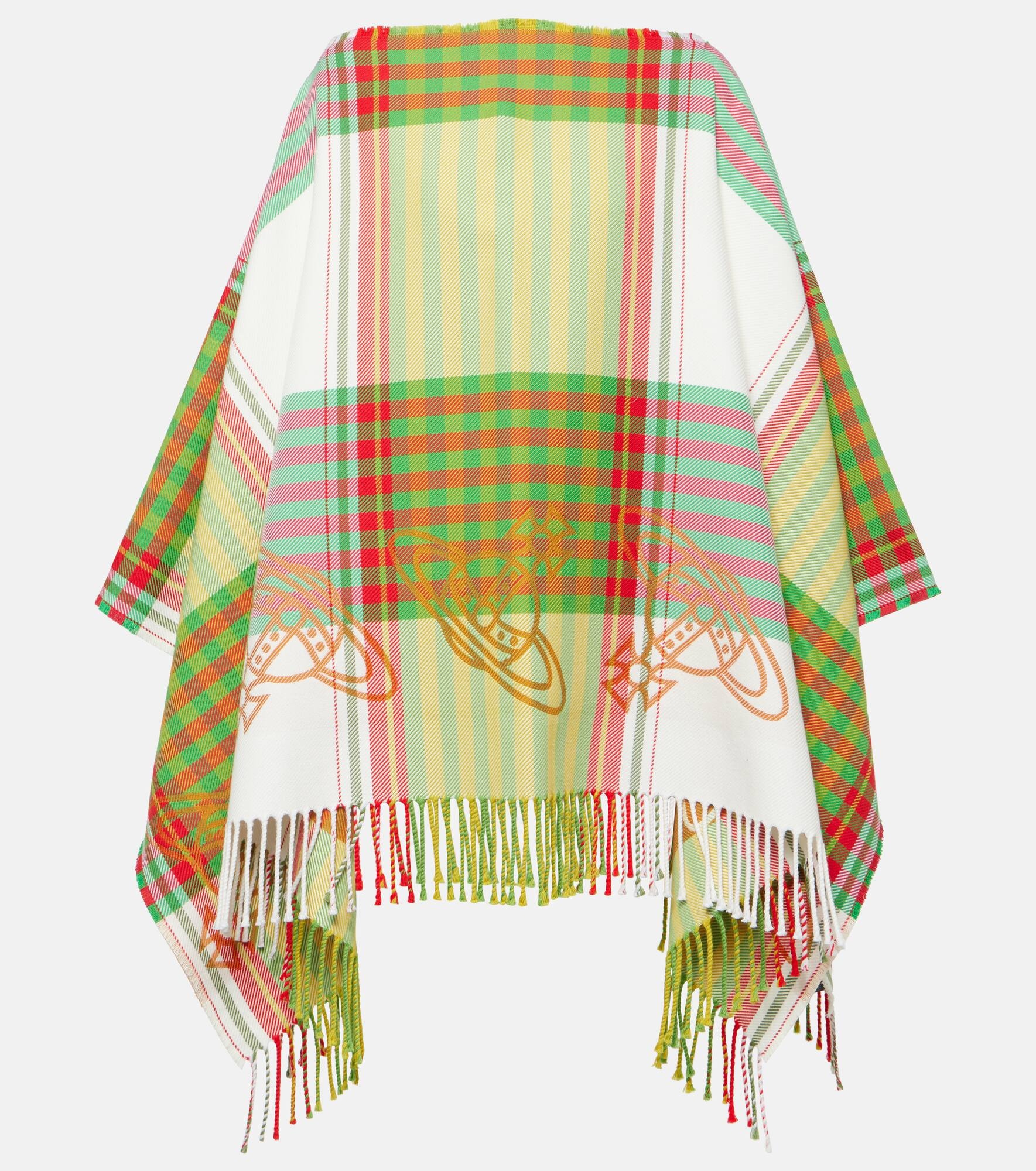 Combat tartan wool and cotton poncho - 1