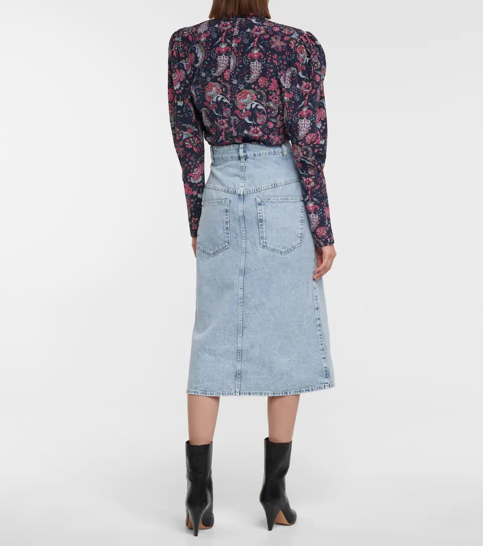 Dipoma high-rise midi denim skirt - 3