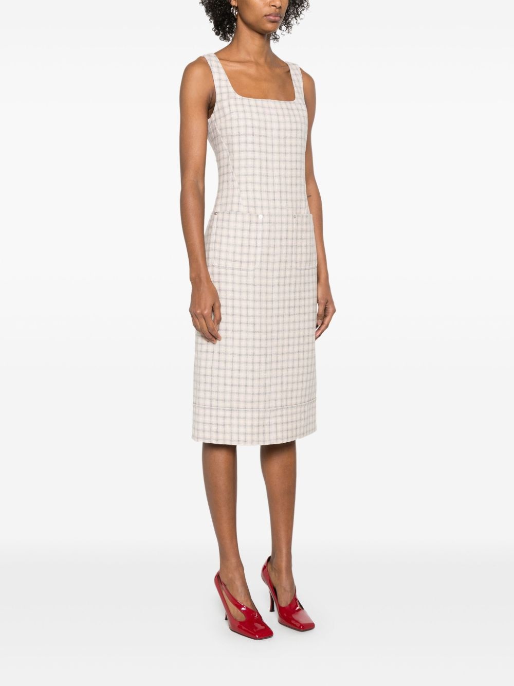 gunclub-check midi dress - 3