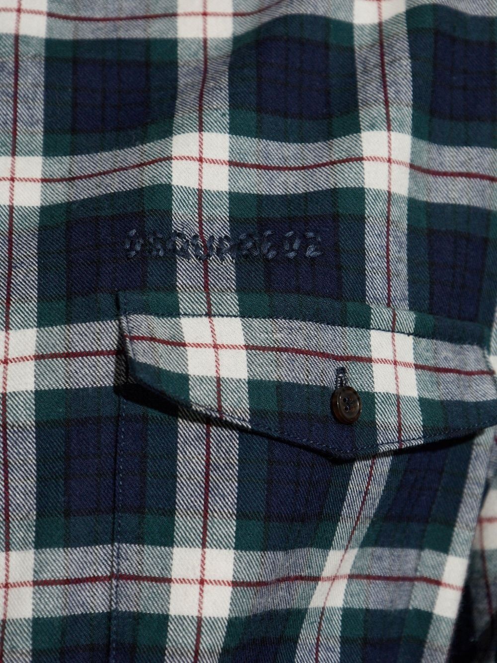 check-print shirt dress - 5