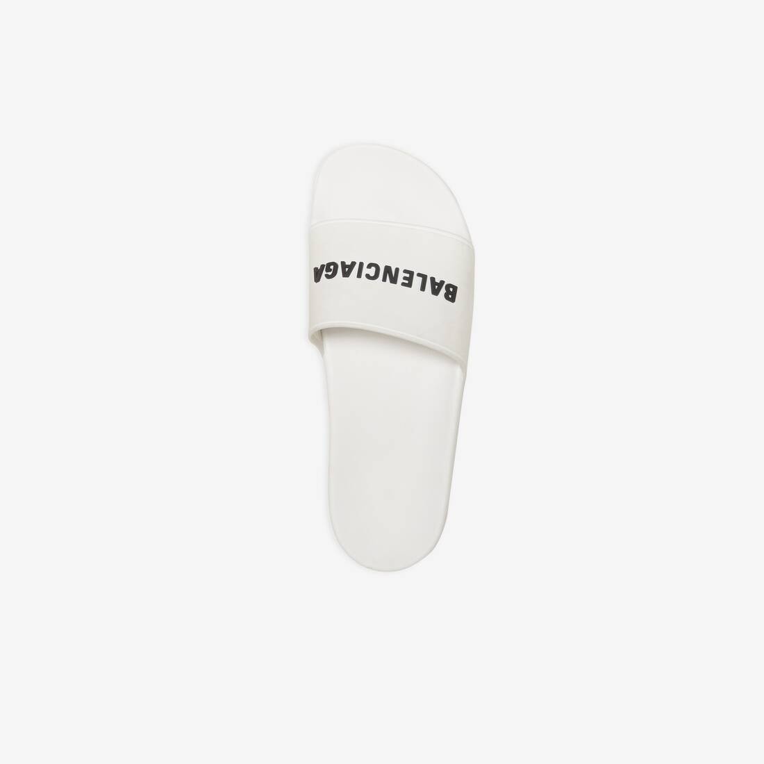 Women's Pool Slide Sandal in White Black - 5