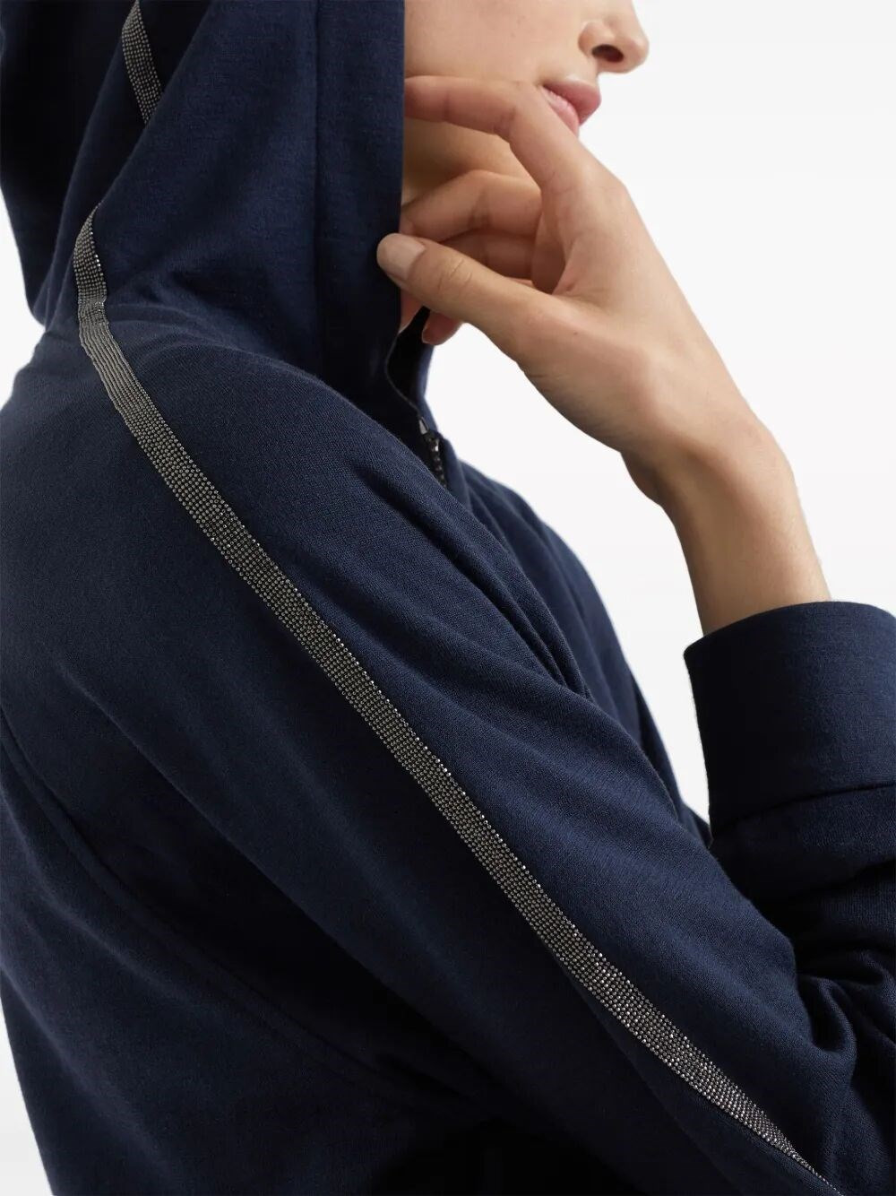 Hooded Sweatshirt With `Precious` Stripe - 3