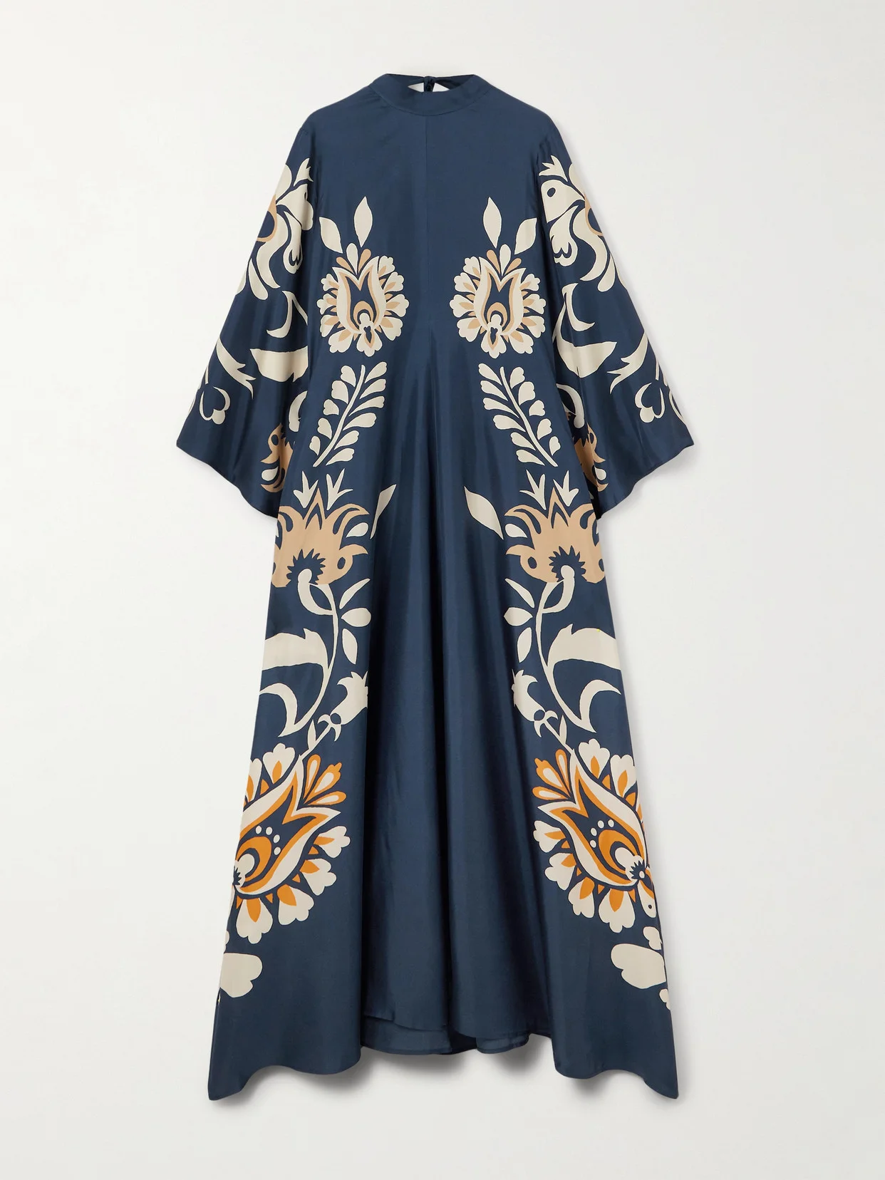 Scarf-detailed Printed Silk-twill Maxi Dress - 1
