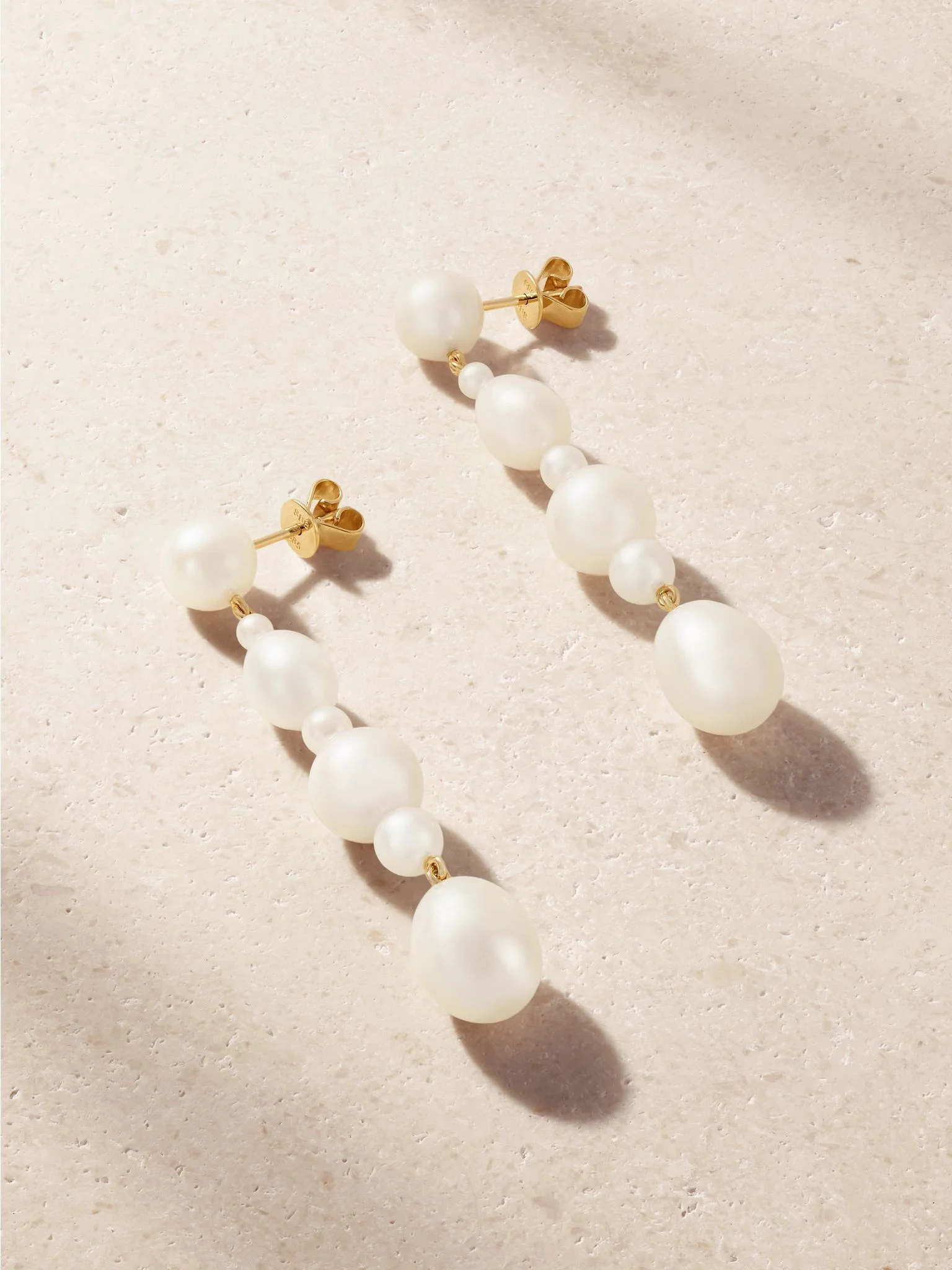Amis de Lucia 14-karat recycled gold pearl earrings Gold - 1