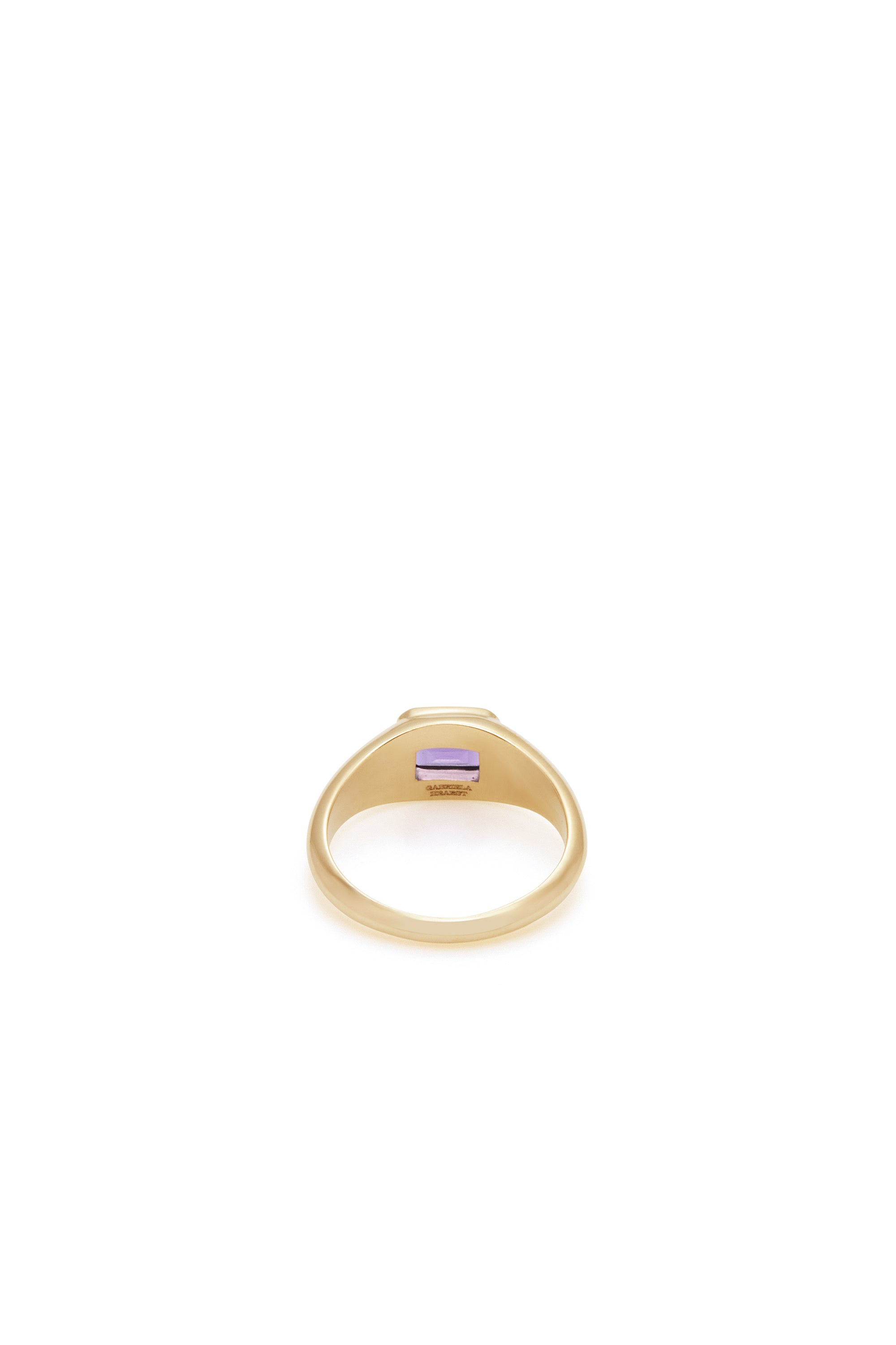 Small Ring in 18K Yellow Gold & Amethyst Stone - 4