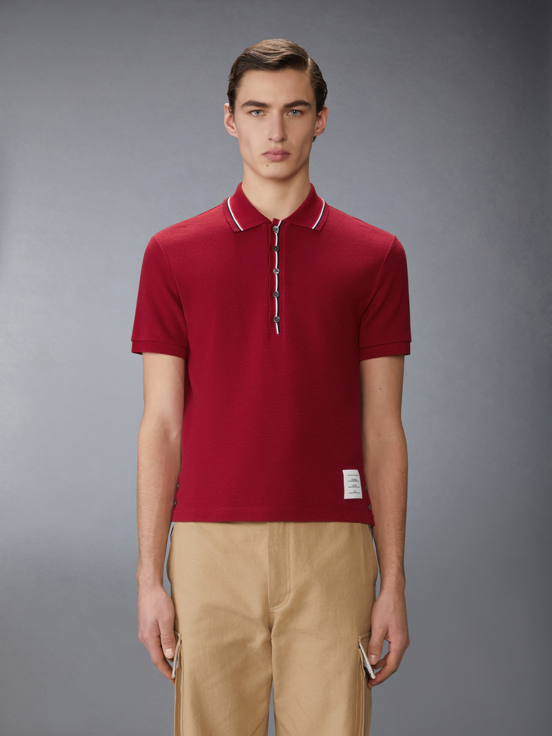 Thom Browne COTTON WAFFLE RIB CUFF POLO outlook