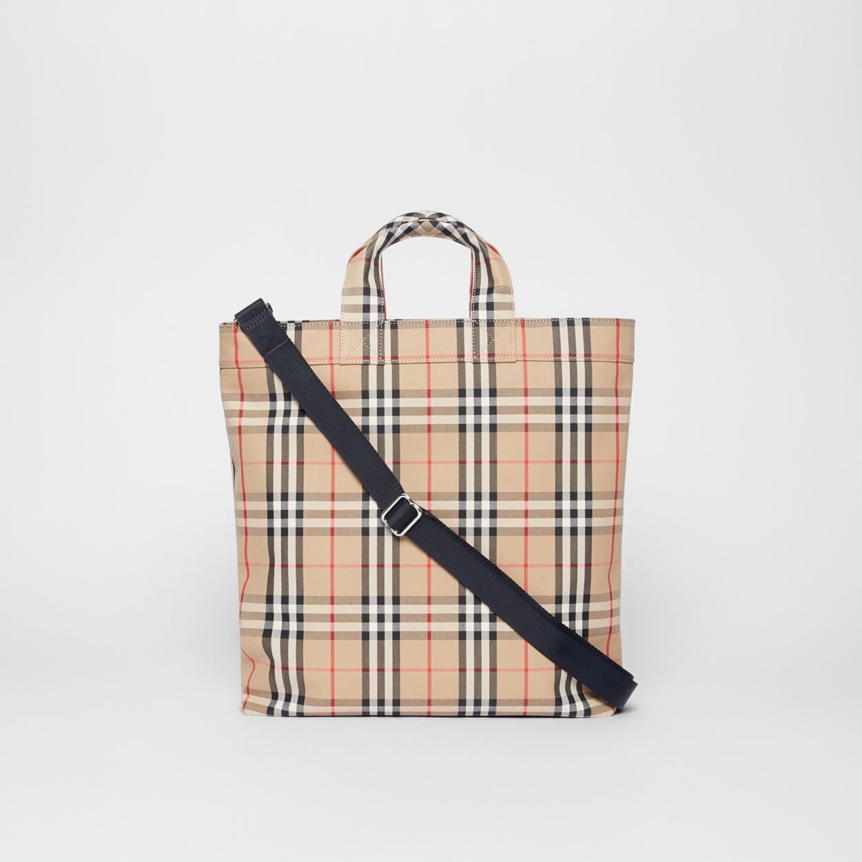 Logo Appliqué Vintage Check Cotton Blend Tote - 8