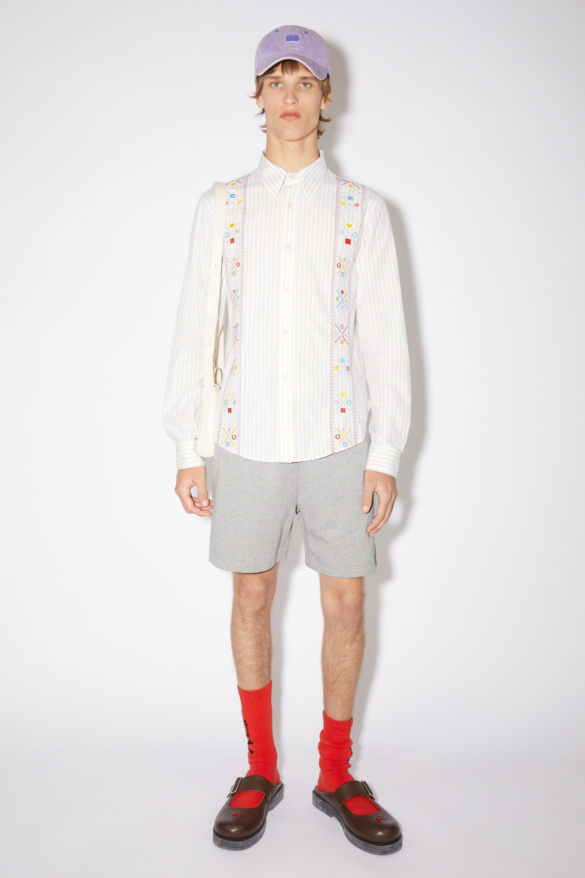 Embroidered button-up shirt - White/green - 2