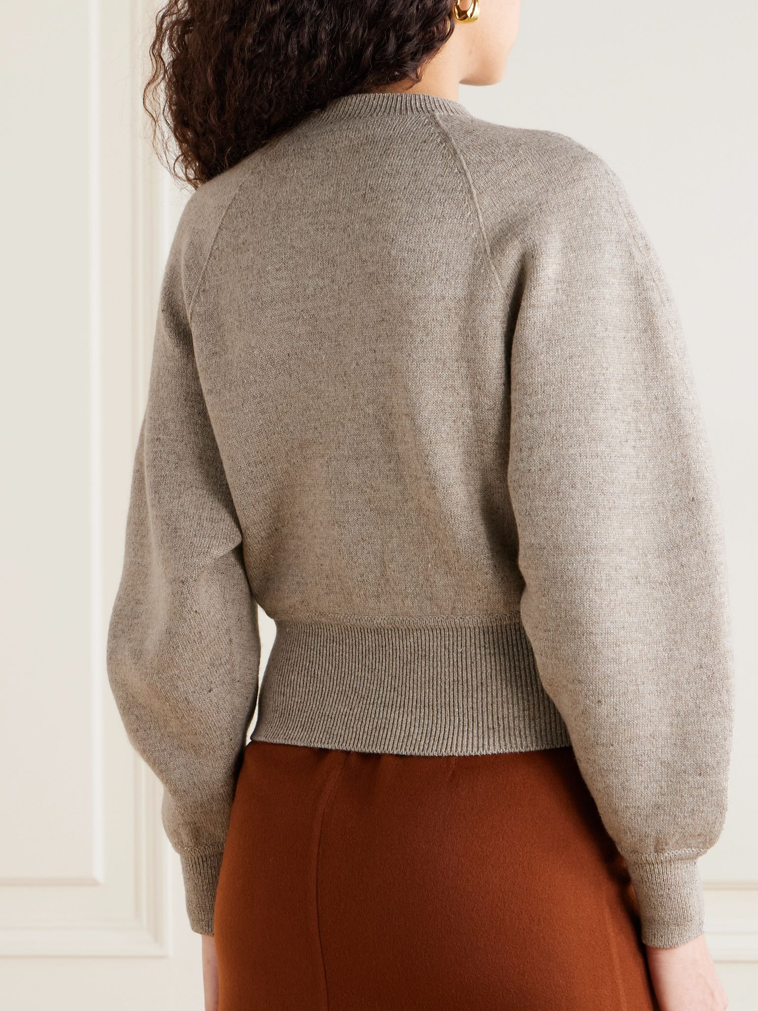 Silk and cashmere-blend sweater Beige - 3