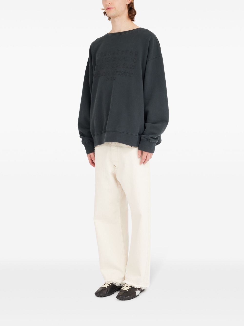 numbers motif sweater - 6