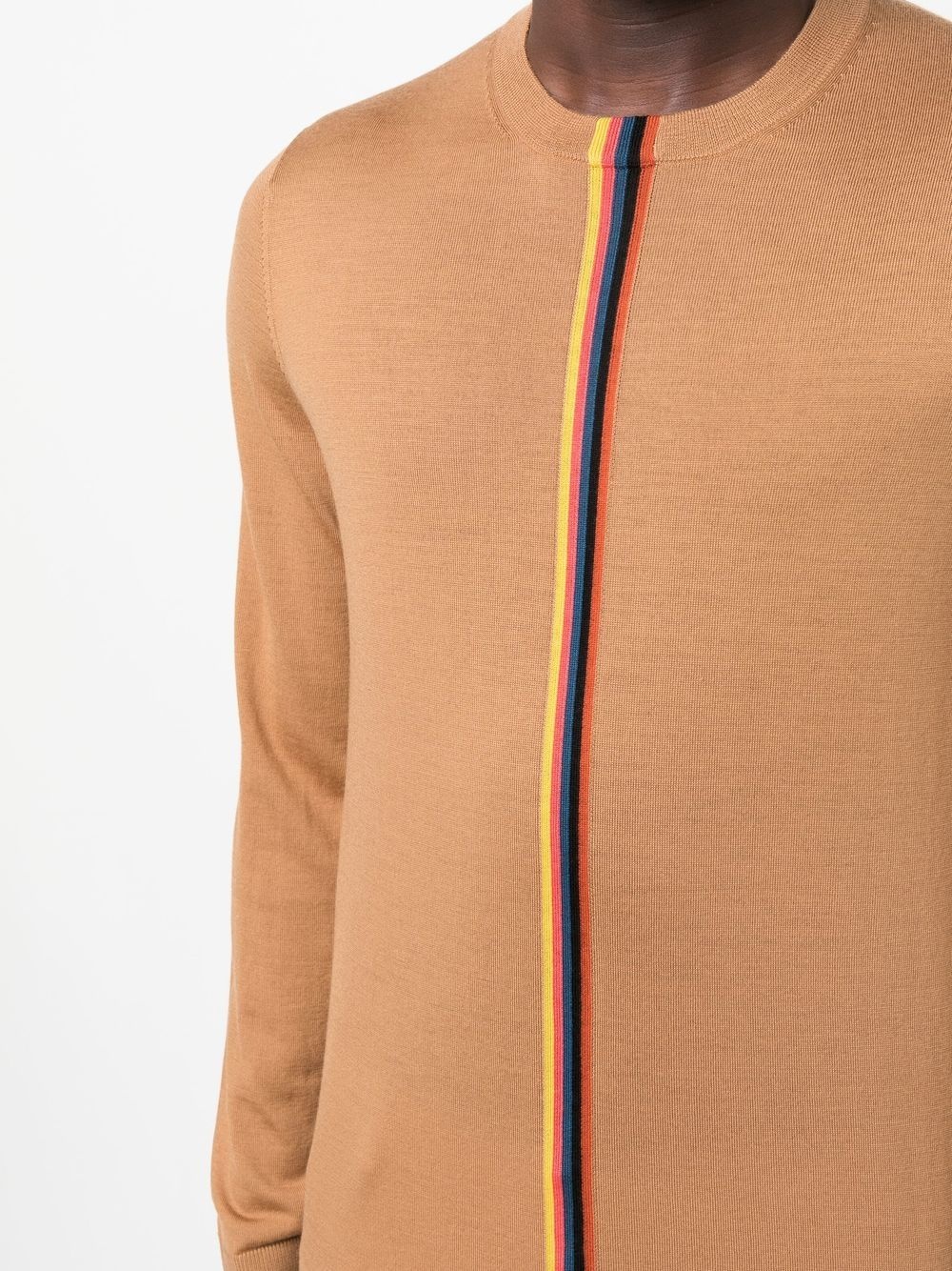 stripe-detail crew neck jumper - 5