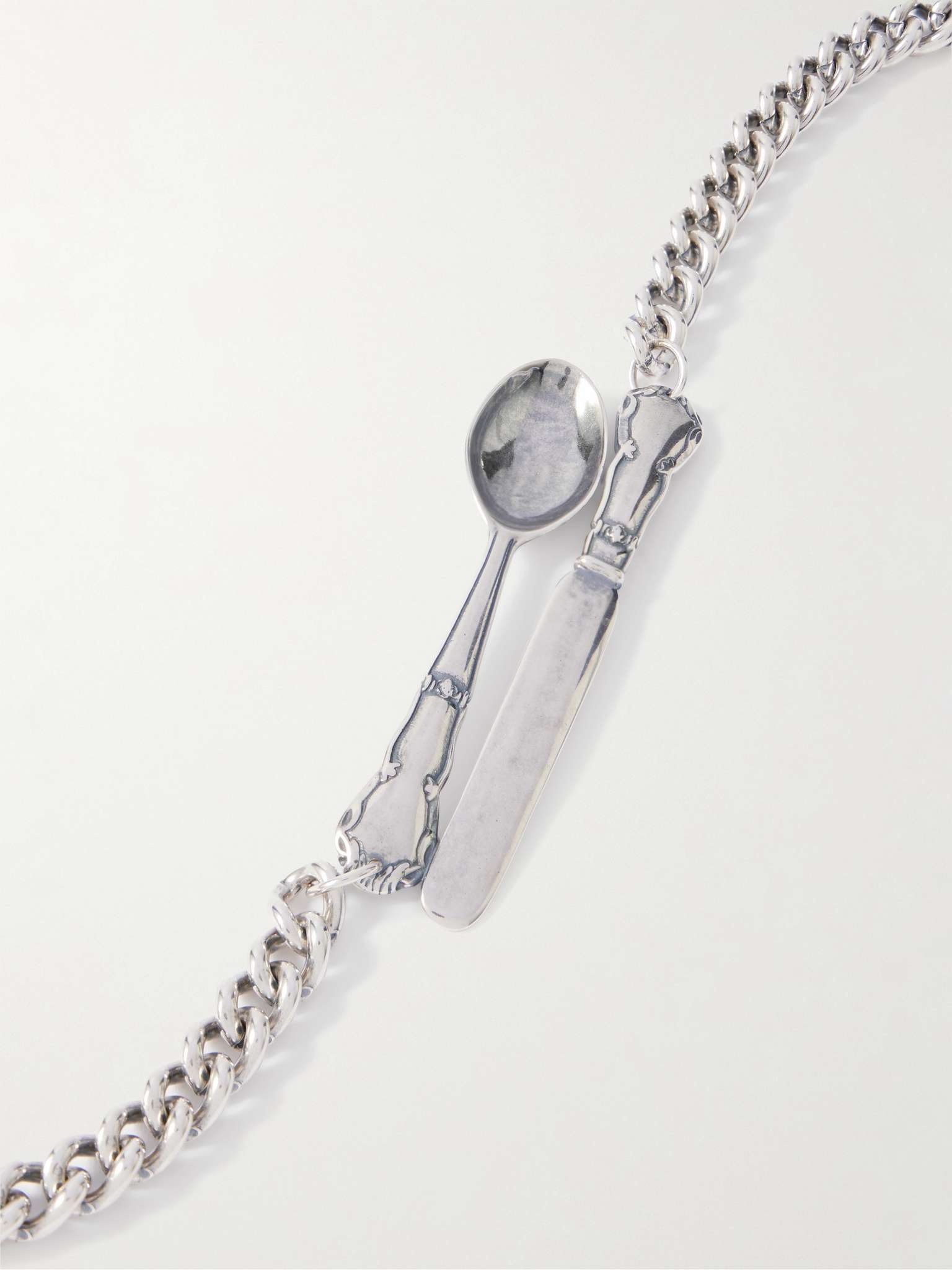Spoon and Knife Silver Necklace - 4