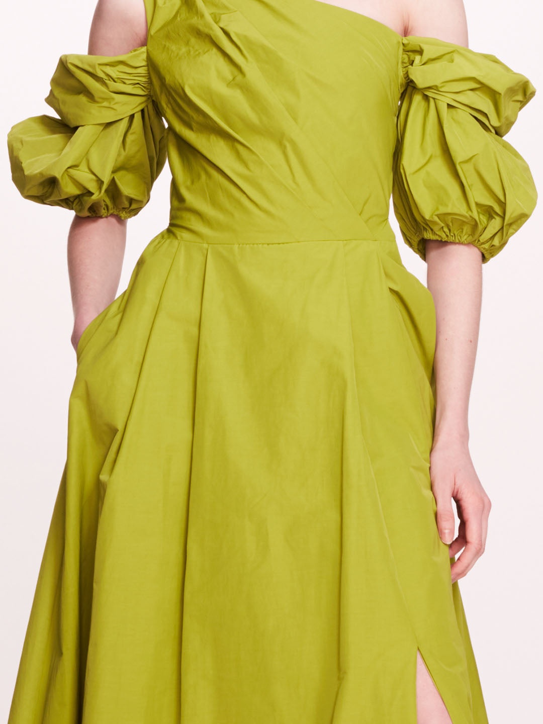 BUBBLE SLEEVE TAFFETA GOWN - 4