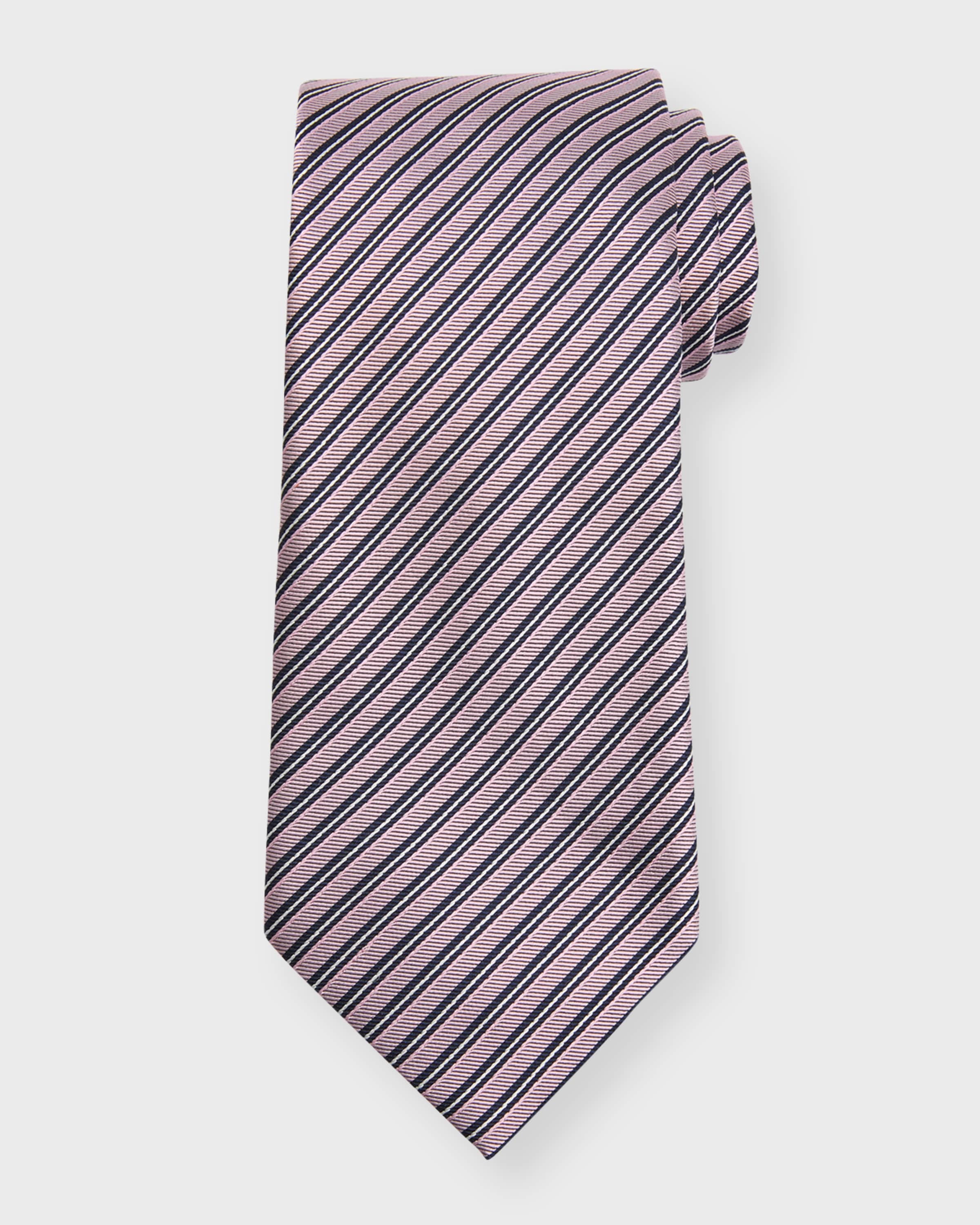 Men's Stripe Silk Tie - 1