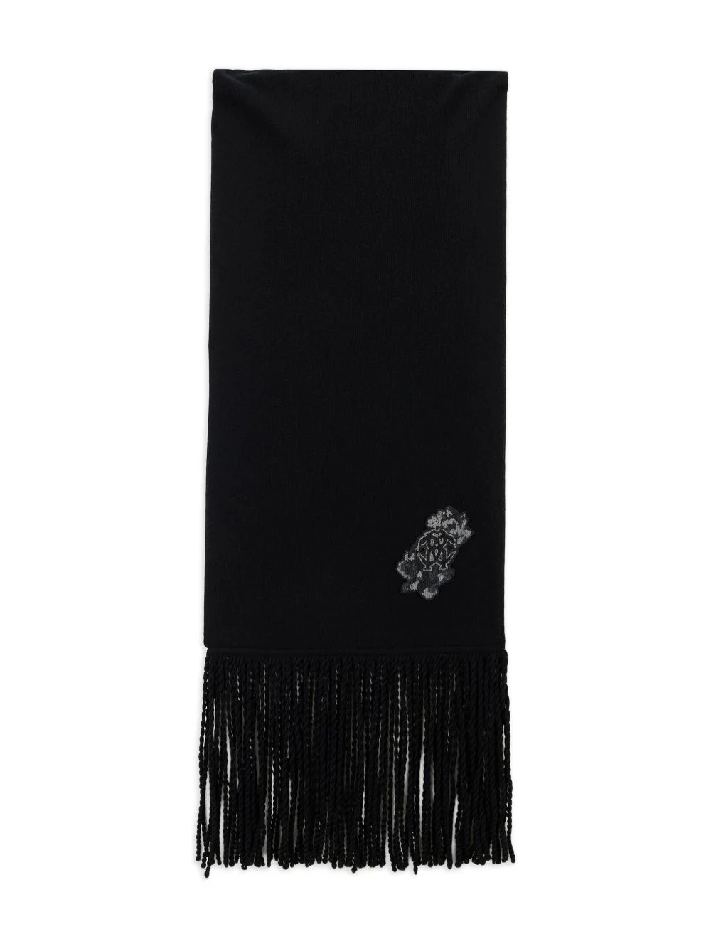 fringed logo scarf - 1