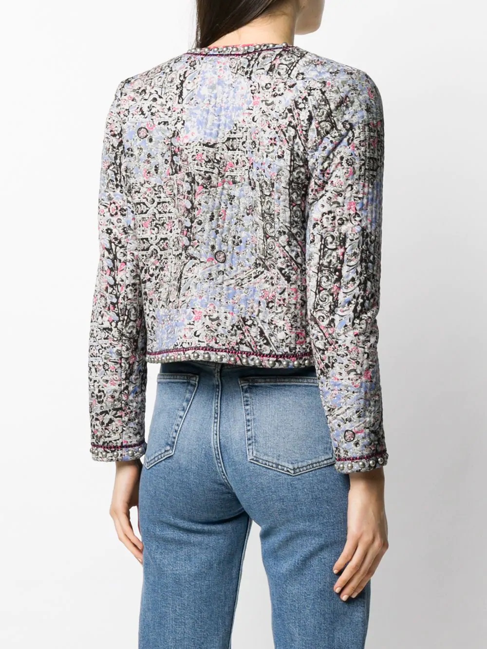 paisley print cropped jacket - 4