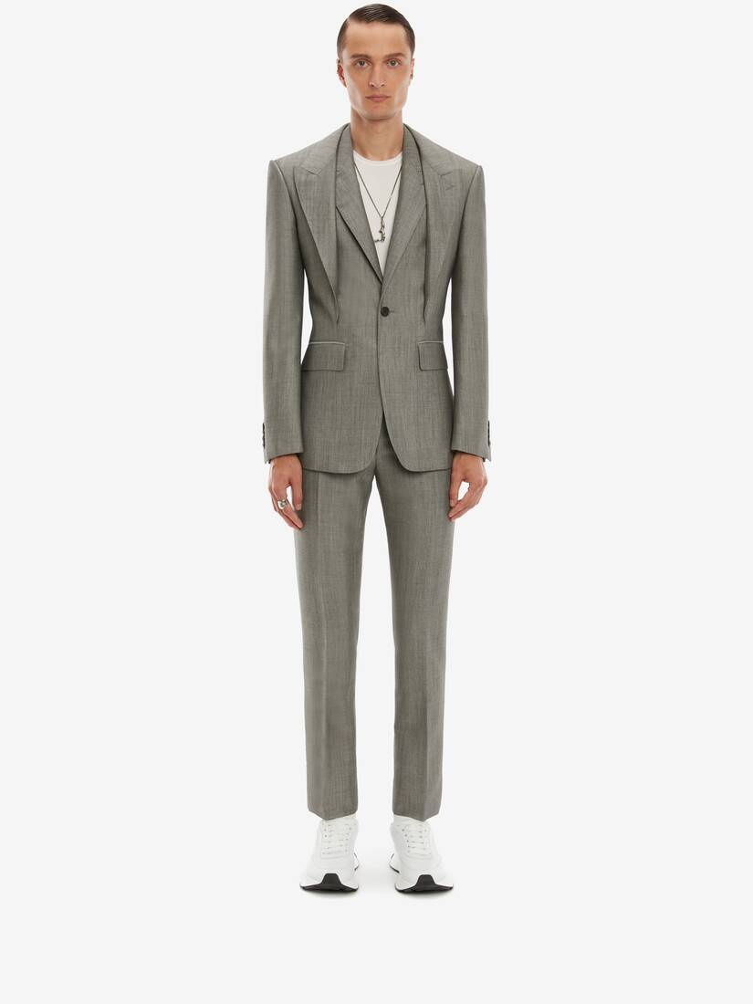 Trompe L'oeil Mohair Jacket in Grey - 2