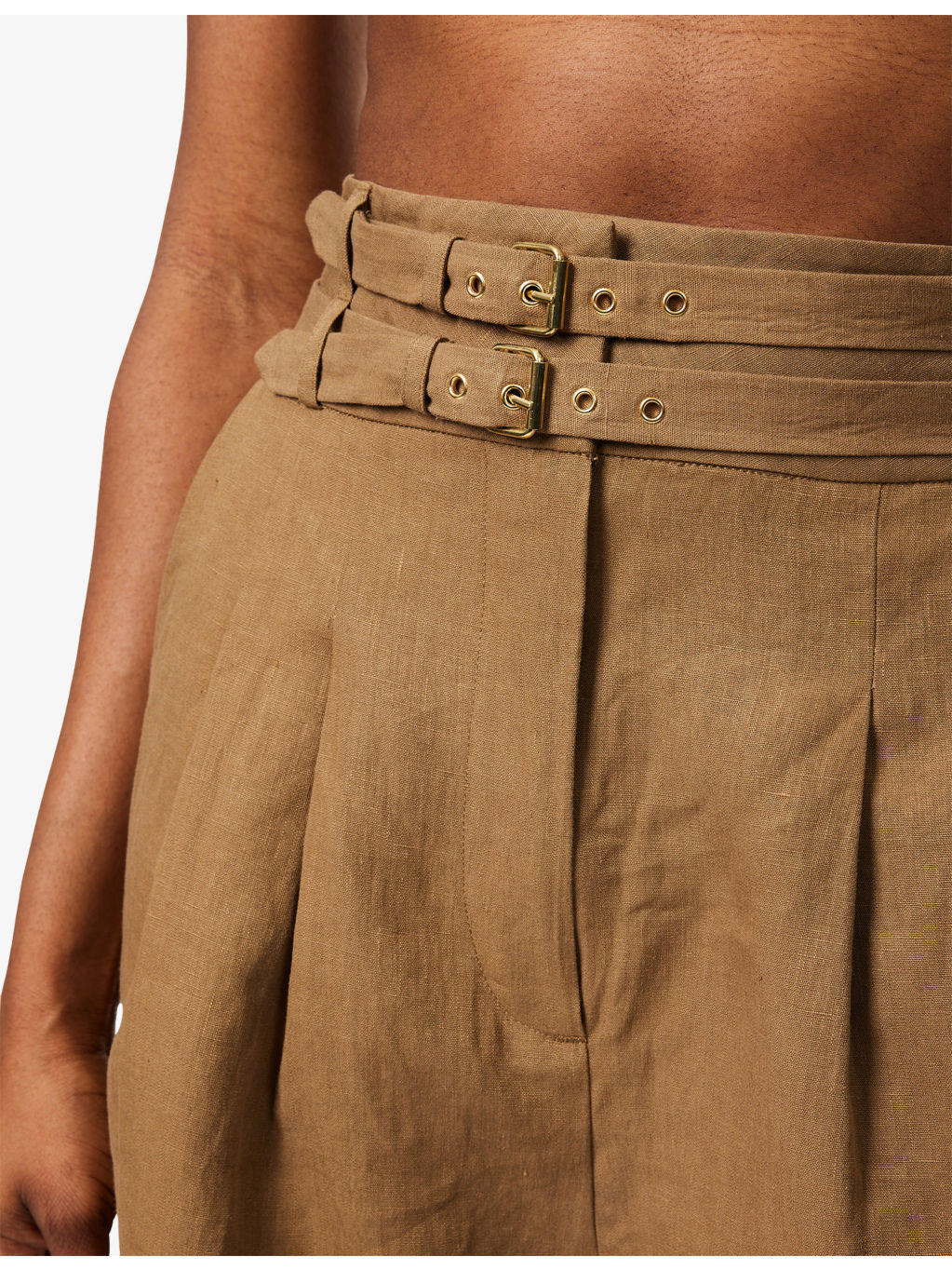 Aqiva Pleated Linen Shorts - 5