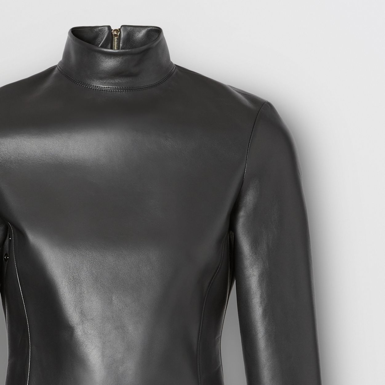 Stretch Lambskin Turtleneck Top - 7