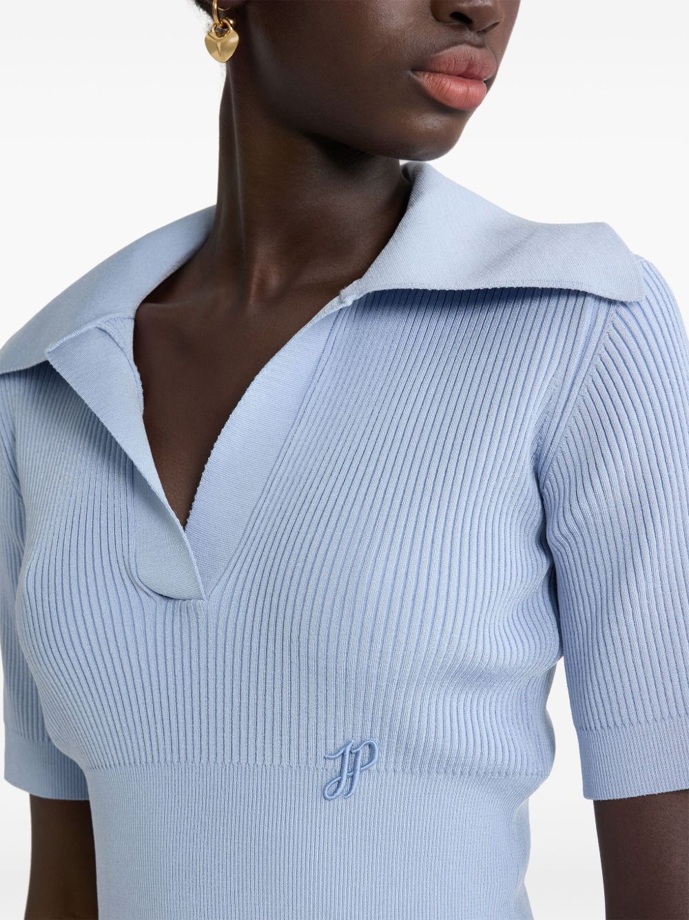 knitted polo top - 5