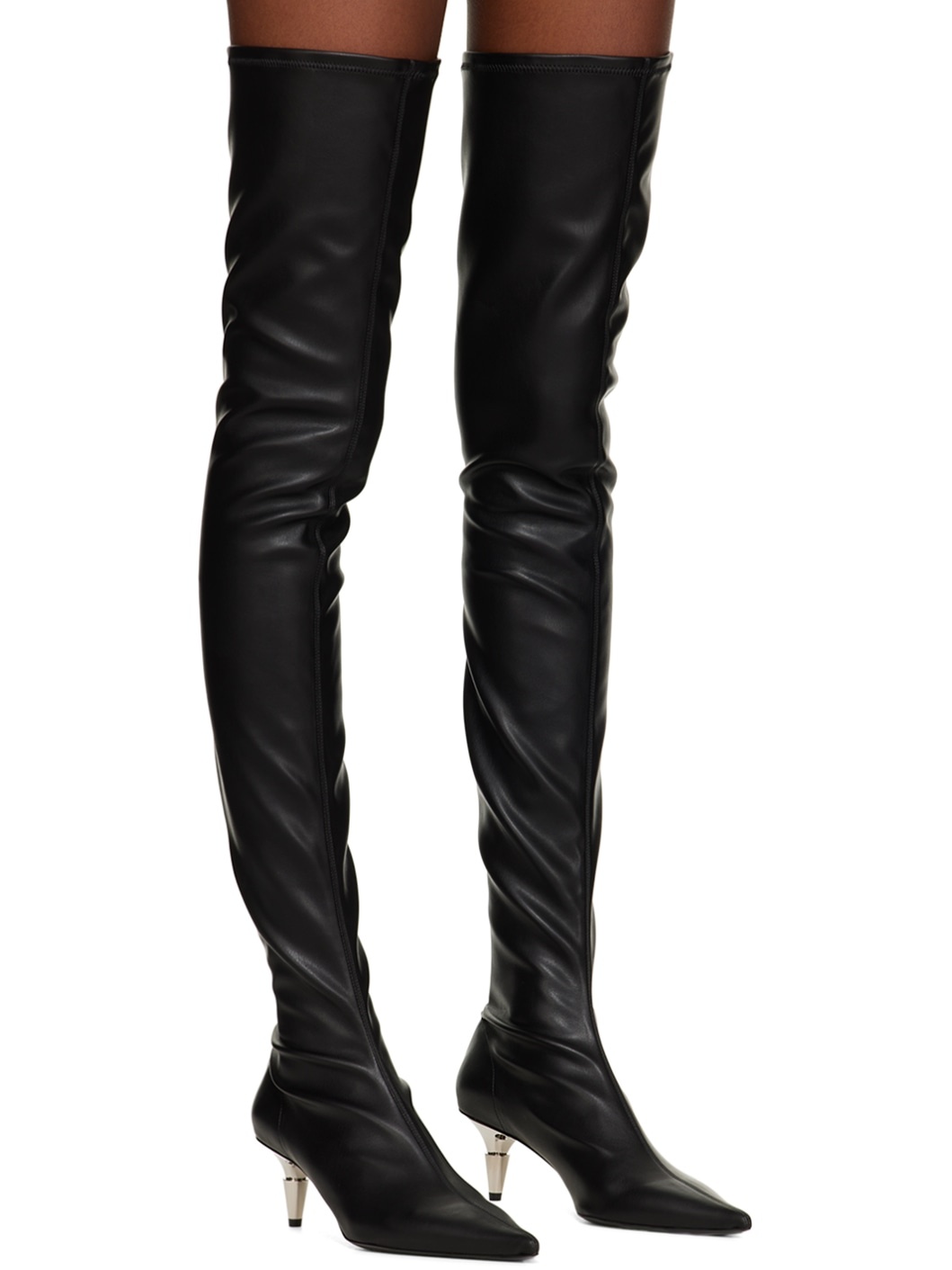 Black Spike Over-The-Knee Boots - 4