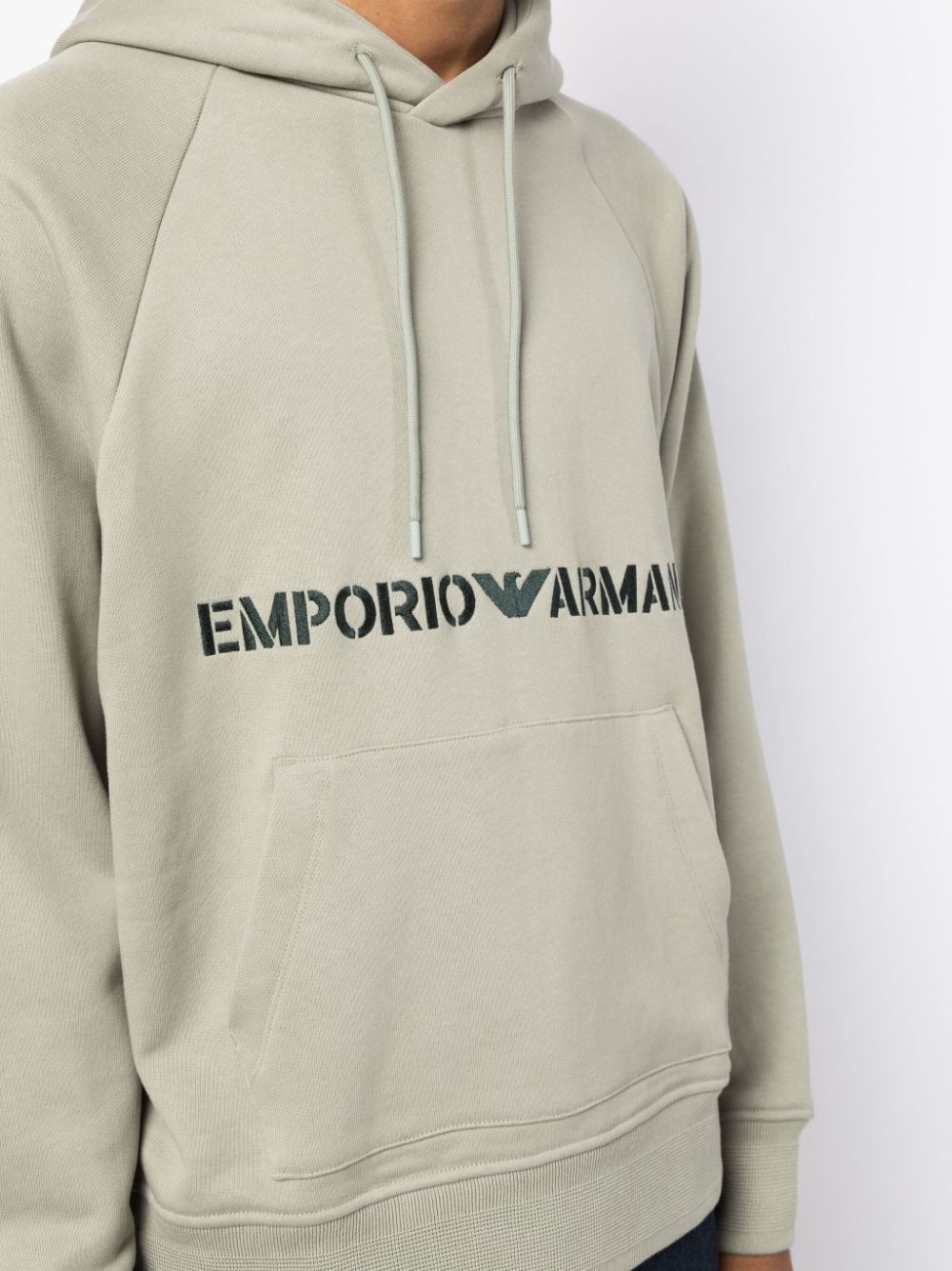 logo-embroidered cotton hoodie - 5