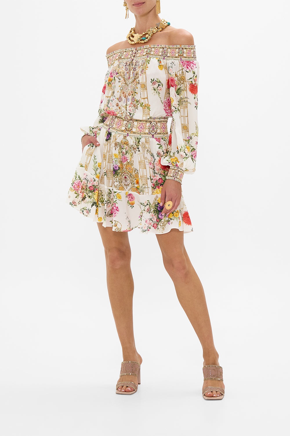 OFF SHOULDER SHORT DRESS - 2