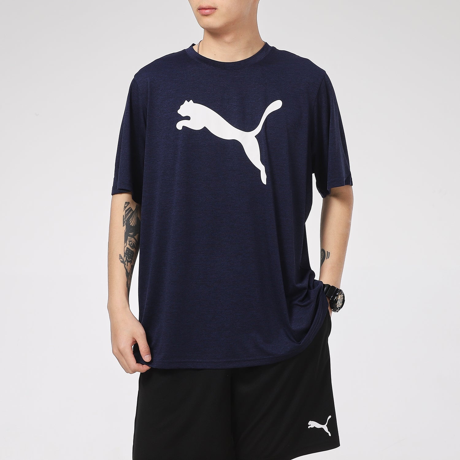 PUMA Train Favorite Heather T-shirt 'Navy' 520139-06 - 3