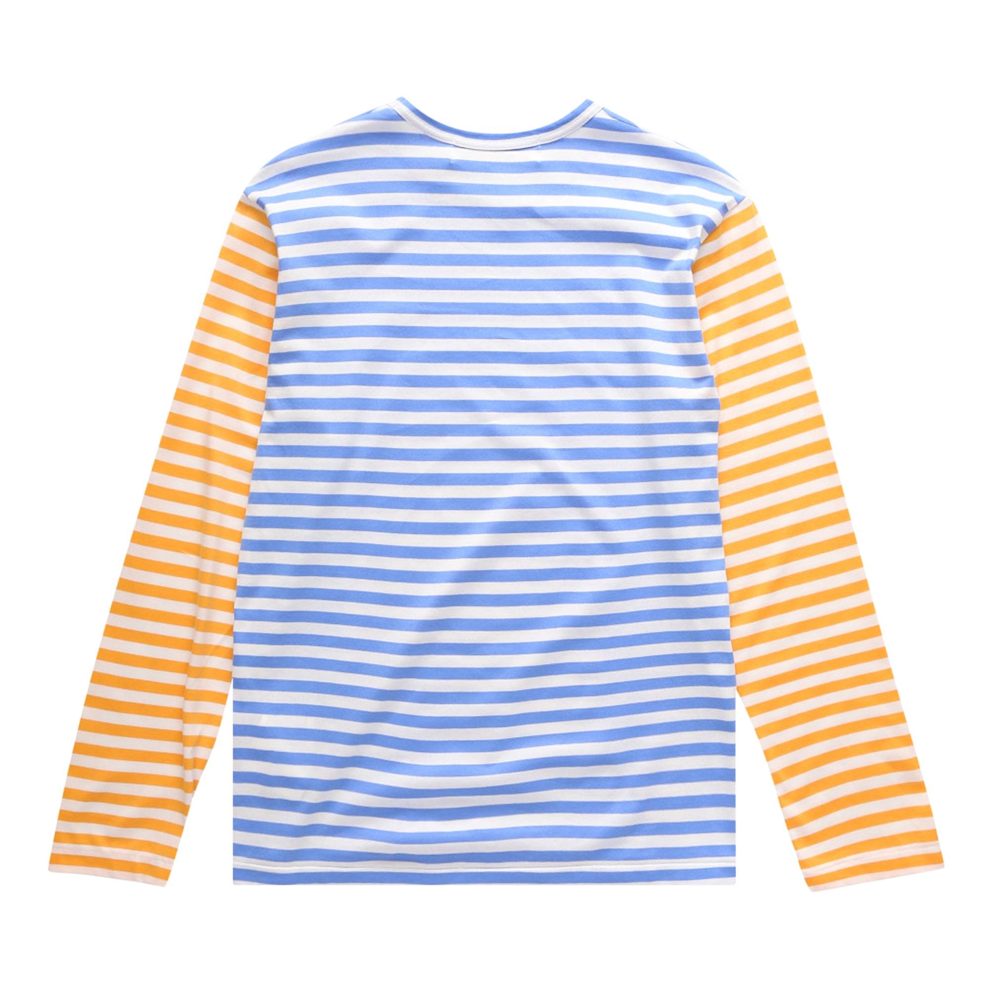 Comme des Garçons PLAY Bi-Color Striped Long-Sleeve T-Shirt 'Blue/Yellow' - 2