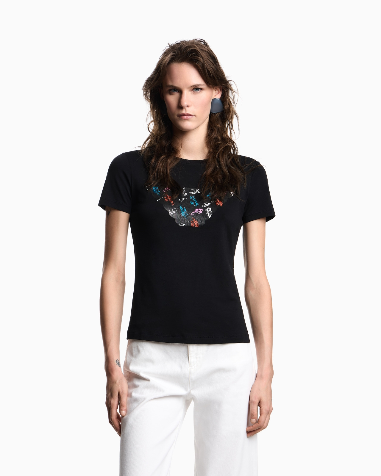ASV STRETCH-JERSEY SLIM-FIT T-SHIRT WITH OVERSIZED EAGLE PATTERN - 4