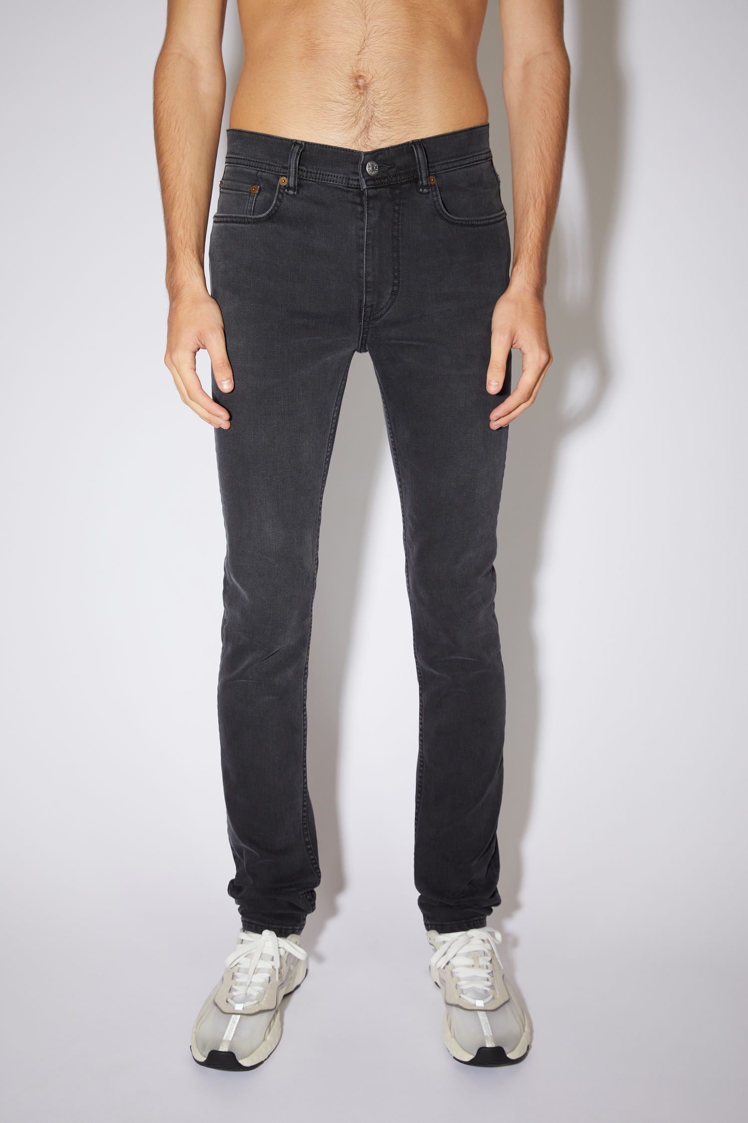 Skinny fit jeans - Used black - 2