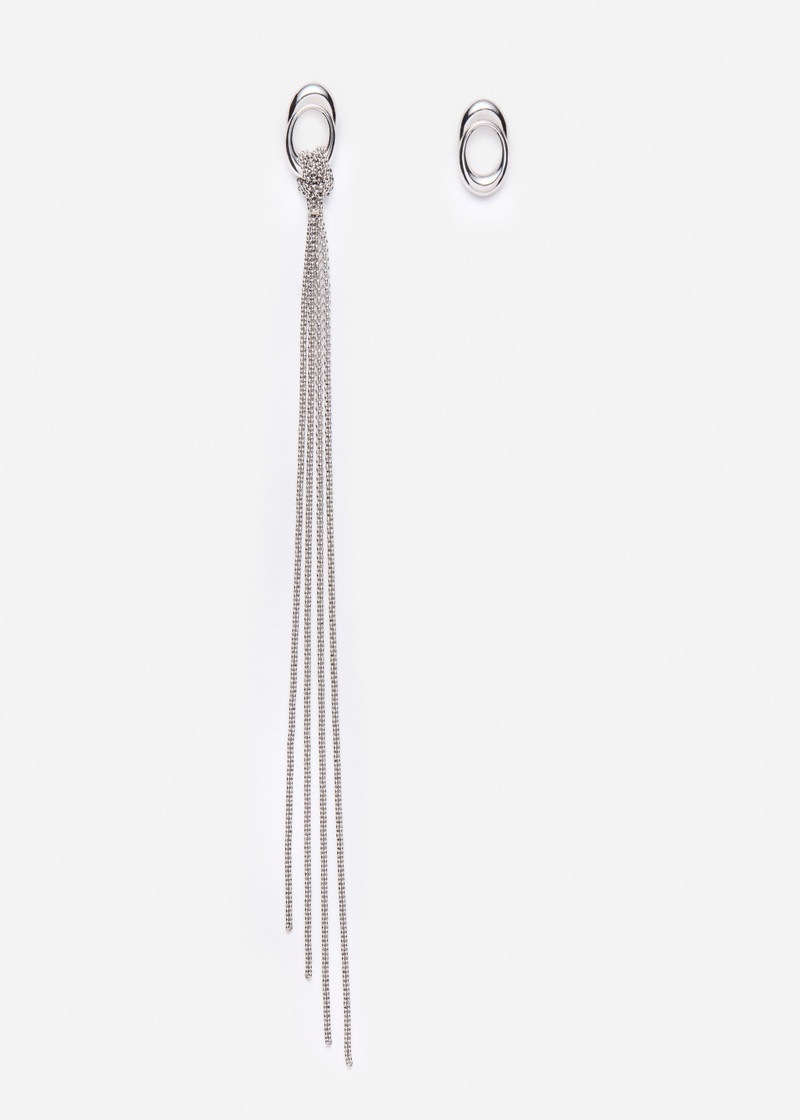 Chain cascade knot earrings in silver 1