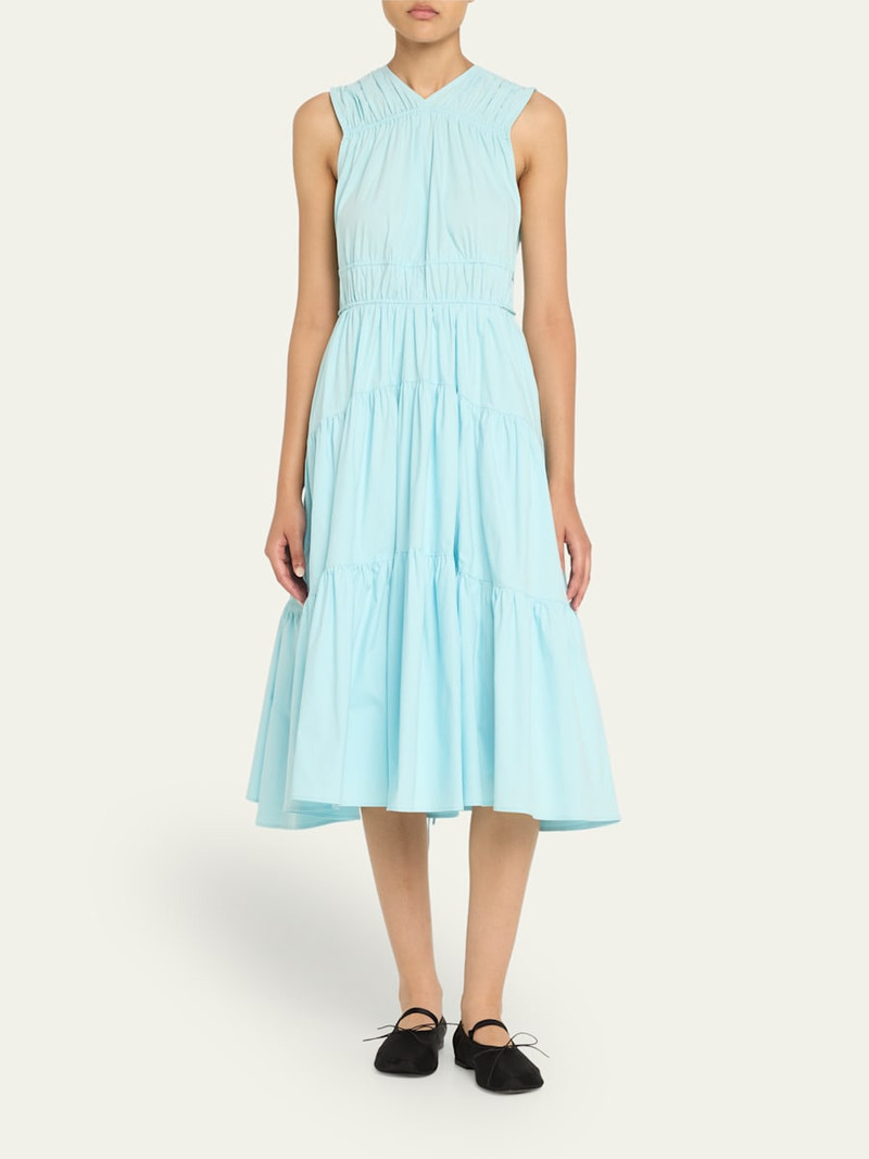 Proenza Schouler Misha Tiered Compact Eco Poplin Dress outlook
