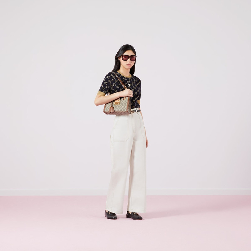 GUCCI GG cotton lamé top outlook