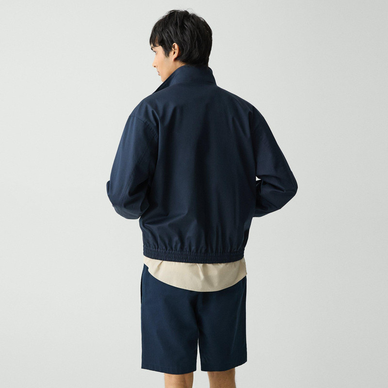 Stand Collar Jacket in Cotton-Blend Twill 4