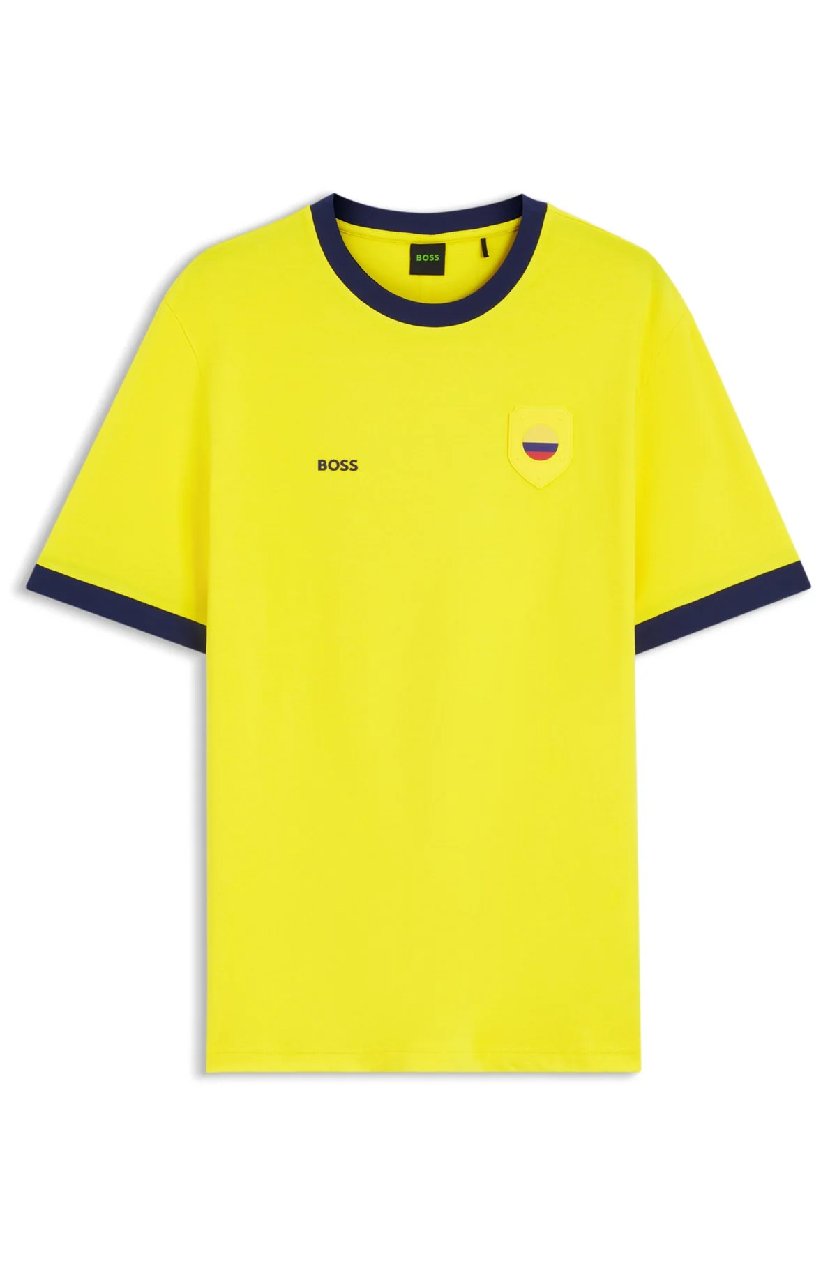STRETCH-COTTON T-SHIRT WITH COUNTRY FLAG AND LOGO - 1