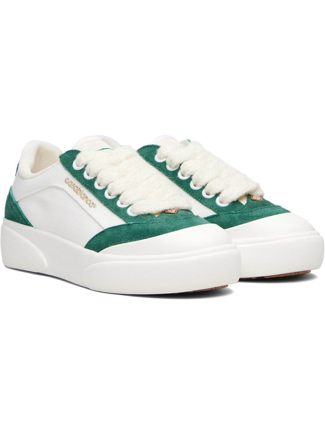 White & Green Del Mar Sneakers - 4