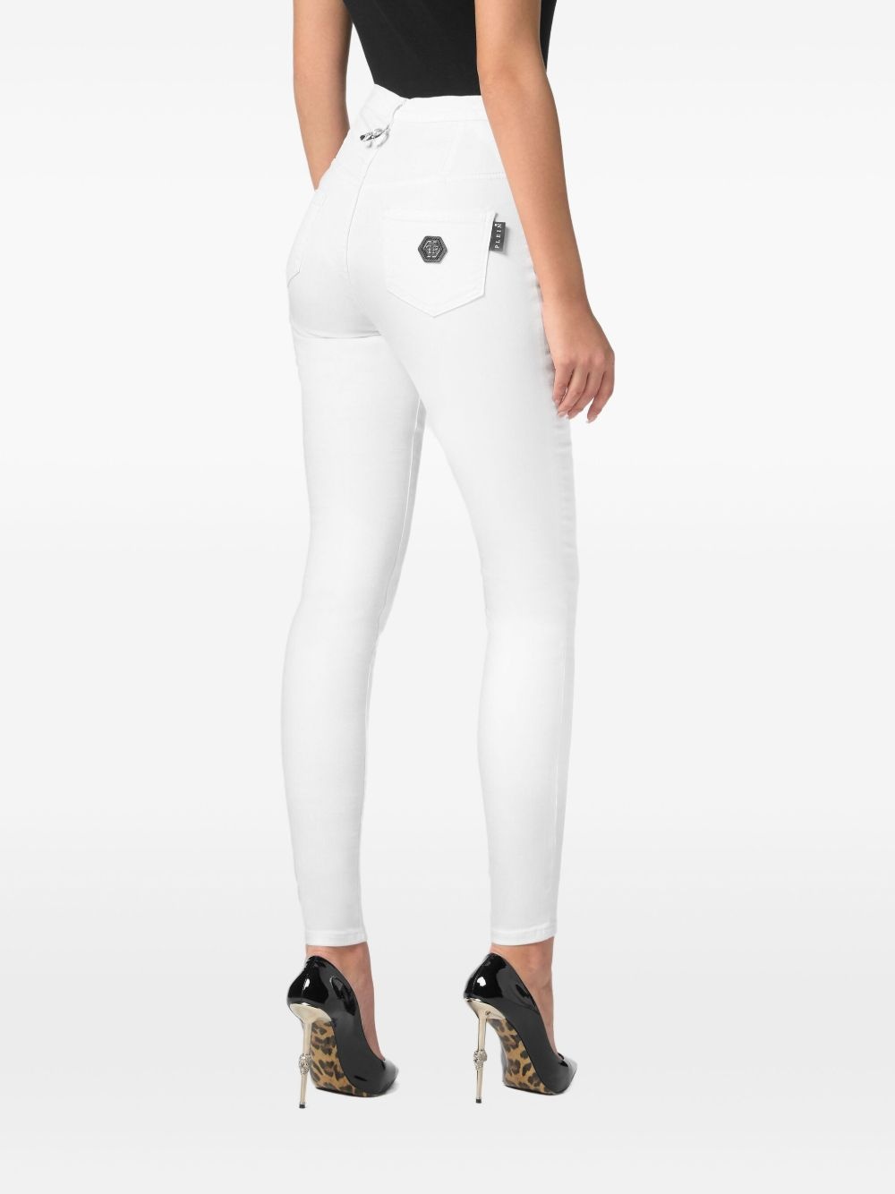 high-waisted skinny-cut jeans - 4