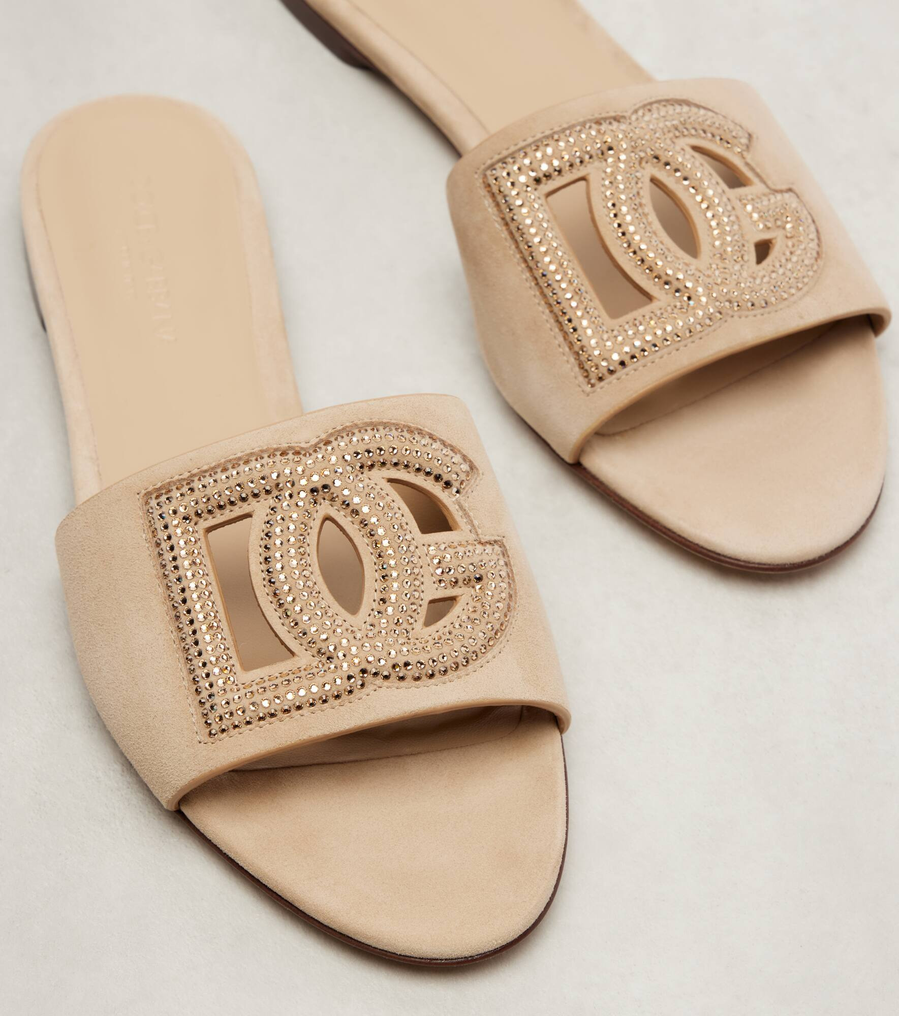 DG crystal-embellished suede slides - 5