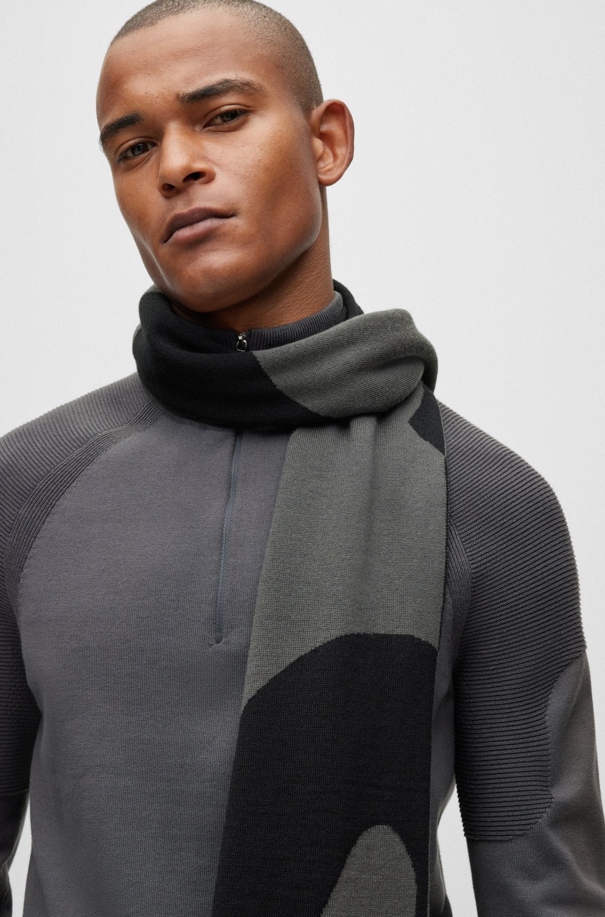 LOGO-JACQUARD SCARF BLENDED WITH WOOL - 3