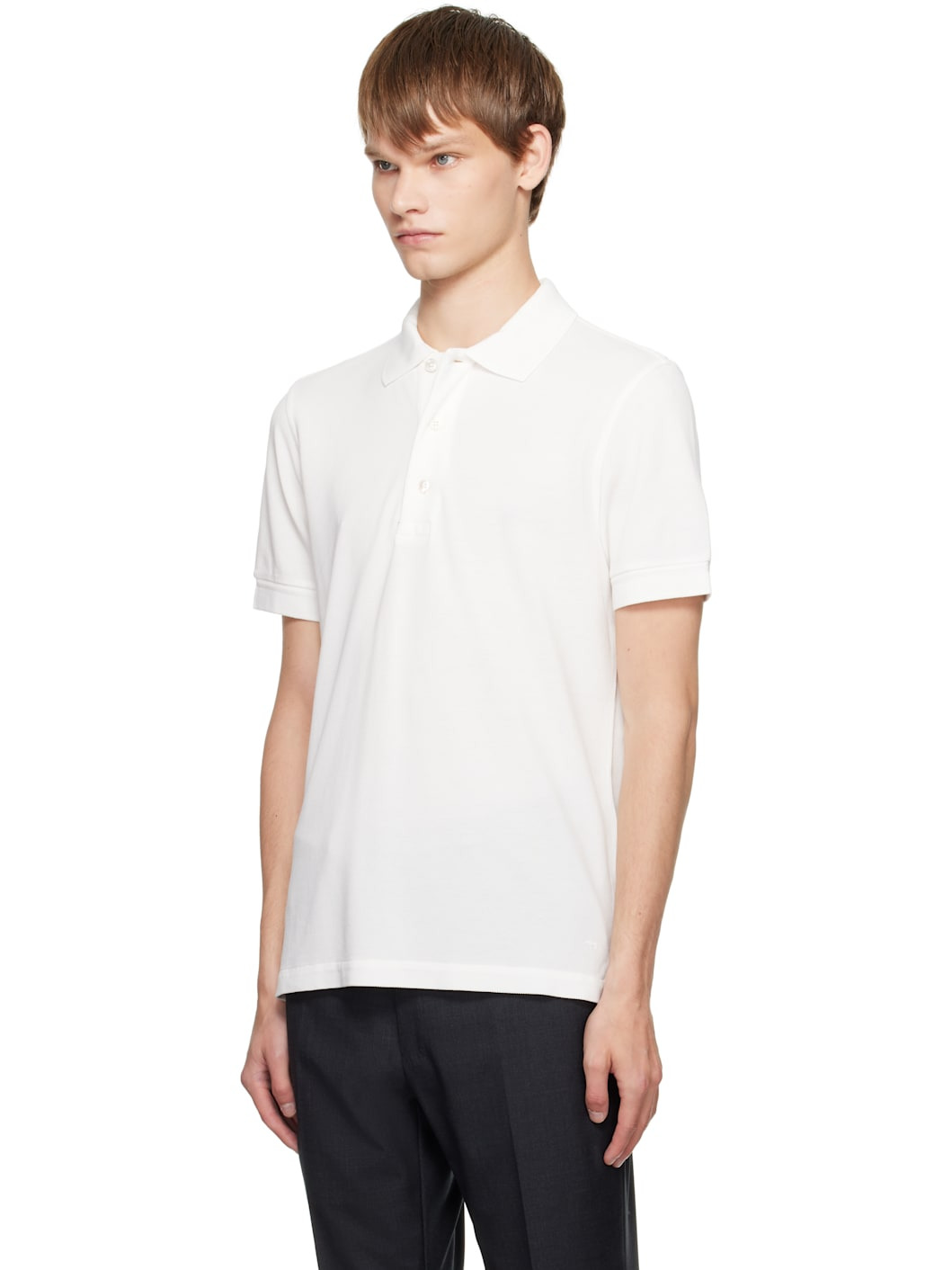 White Piquet Polo - 4